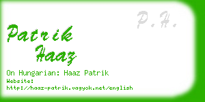 patrik haaz business card